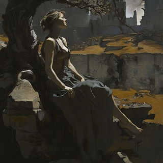 Indanthrene Blue Hour style, Midjourney V6.1: classical 18th-century oil painting