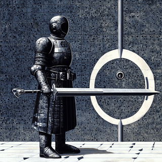 Ink Jukebox style, Midjourney V6.1: concept art character design of retropunk steam knight