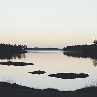 Gardenpalate style, Midjourney V6.1: realistic landscape photograph of quiet dawn