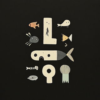 Gardenpalate style, Midjourney V6.1: typographic composition with large letters