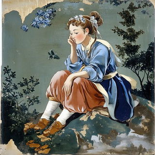 Celscape Chivalry style, Midjourney V6.1: classical 18th-century oil painting