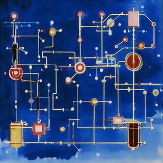 Celscape Chivalry style, Midjourney V6.1: technical infrastructure blueprint schematics