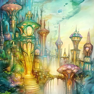 Rookspire Observatory style, Midjourney V6.1: megacity with futuristic bioarchitecture