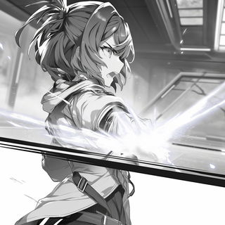 Sporewater style, Midjourney V6.1: black-and-white manga comic strip