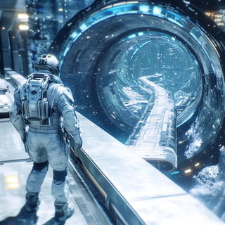 Sporewater style, Midjourney V6.1: cinematic shot from sci-fi movie