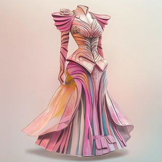 Mint Medulla style, Midjourney V6.1: haute-couture fashion outfit
