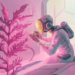 Mint Medulla style, Midjourney V6.1: editorial illustration for popular scientific magazine cover