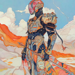 Rocaille Vitreous style, Midjourney V6.1: concept art character design of retropunk steam knight