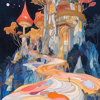 Rocaille Vitreous style, Midjourney V6.1: retro fairy-tale illustration