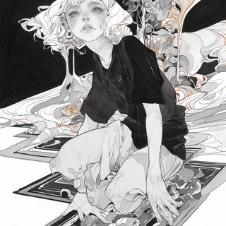 Rocaille Vitreous style, Midjourney V6.1: black-and-white manga comic strip