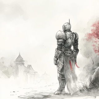 Tropifacet style, Midjourney V6.1: concept art character design of retropunk steam knight