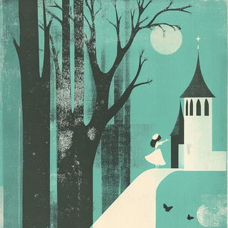 Ukiyoornament style, Midjourney V6.1: retro fairy-tale illustration