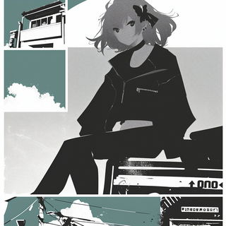 Ukiyoornament style, Midjourney V6.1: black-and-white manga comic strip