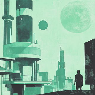Ukiyoornament style, Midjourney V6.1: cinematic shot from sci-fi movie
