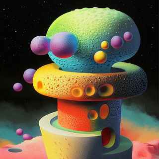 Neon Umbrawave style, Midjourney V6.1: abstract 3D render