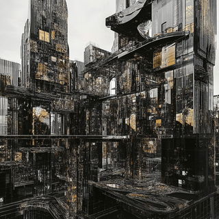 Cliffaria style, Midjourney V6.1: megacity with futuristic bioarchitecture