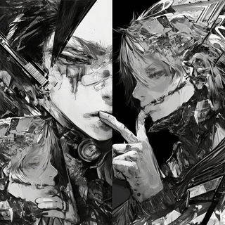 Cliffaria style, Midjourney V6.1: black-and-white manga comic strip