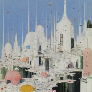 Chlorofallism style, Midjourney V6.1: megacity with futuristic bioarchitecture