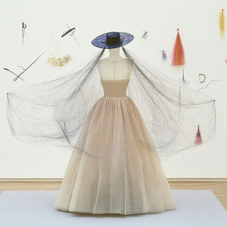 Chlorofallism style, Midjourney V6.1: haute-couture fashion outfit