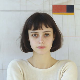 Chlorofallism style, Midjourney V6.1: photographic portrait of female protagonist