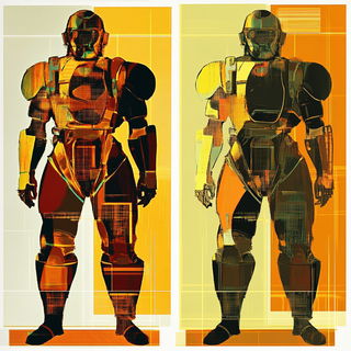 Ceramorphosis style, Midjourney V6.1: concept art character design of retropunk steam knight