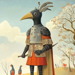 Cloudrift Village style, Midjourney V6.1: concept art character design of retropunk steam knight