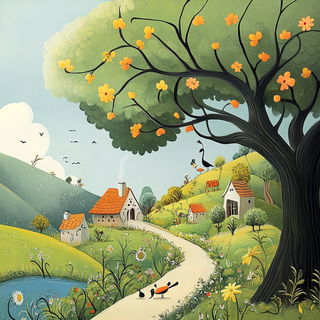 Cloudrift Village style, Midjourney V6.1: traditional folk art