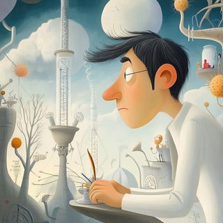 Cloudrift Village style, Midjourney V6.1: editorial illustration for popular scientific magazine cover