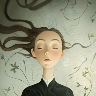 Cloudrift Village style, Midjourney V6.1: photographic portrait of female protagonist