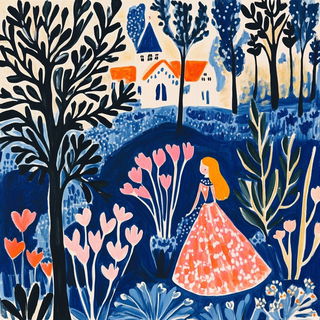 Gardenereography style, Midjourney V6.1: retro fairy-tale illustration