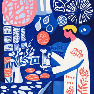 Gardenereography style, Midjourney V6.1: editorial illustration for popular scientific magazine cover
