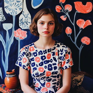 Gardenereography style, Midjourney V6.1: photographic portrait of female protagonist