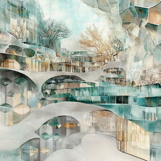 Chromatic Marginalia style, Midjourney V6.1: megacity with futuristic bioarchitecture