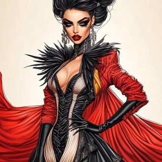 Creamground Shadowtale style, Midjourney V6.1: haute-couture fashion outfit