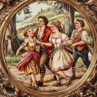 Creamground Shadowtale style, Midjourney V6.1: classical 18th-century oil painting