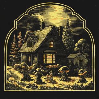 Peacock Satin Stitch style, Midjourney V6.1: retro fairy-tale illustration