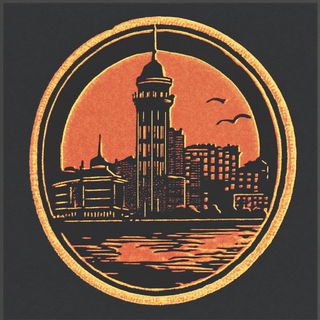 Peacock Satin Stitch style, Midjourney V6.1: bold minimalist logo design for Istanbul city municipal services