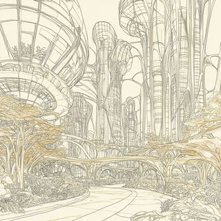 Floramachina Mosaicism style, Midjourney V6.1: megacity with futuristic bioarchitecture