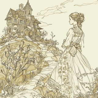Floramachina Mosaicism style, Midjourney V6.1: retro fairy-tale illustration