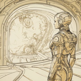Floramachina Mosaicism style, Midjourney V6.1: cinematic shot from sci-fi movie