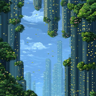 Scalecostume style, Midjourney V6.1: megacity with futuristic bioarchitecture