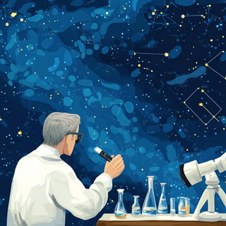 Scalecostume style, Midjourney V6.1: editorial illustration for popular scientific magazine cover