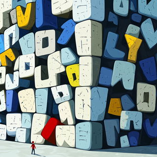 Scalecostume style, Midjourney V6.1: typographic composition with large letters