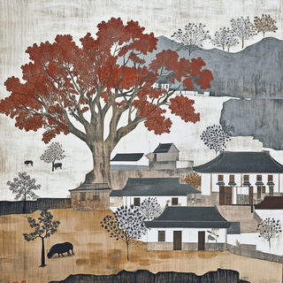 Alpine Ink Ornithology style, Midjourney V6.1: traditional folk art