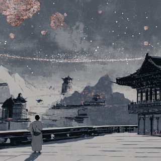 Alpine Ink Ornithology style, Midjourney V6.1: cinematic shot from sci-fi movie