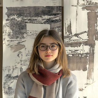 Alpine Ink Ornithology style, Midjourney V6.1: photographic portrait of female protagonist