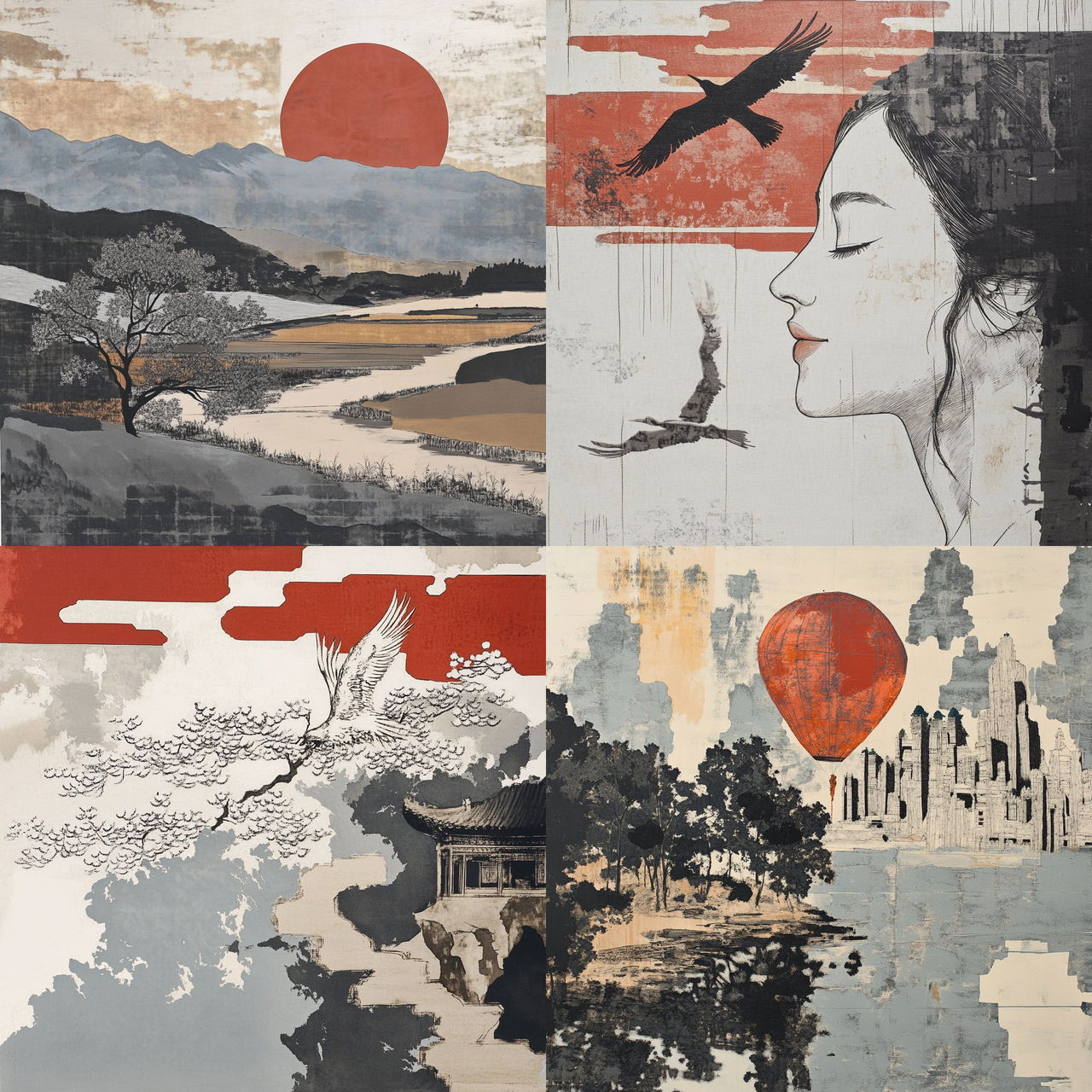 Alpine Ink Ornithology style, Midjourney V6.1, render 1 of 4
