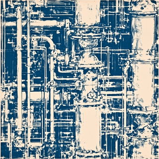 Glacierpunk style, Midjourney V6.1: technical infrastructure blueprint schematics