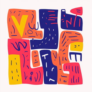 Botanivoyage style, Midjourney V6.1: typographic composition with large letters
