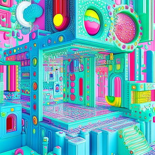 Tessellacrylic style, Midjourney V6.1: abstract 3D render